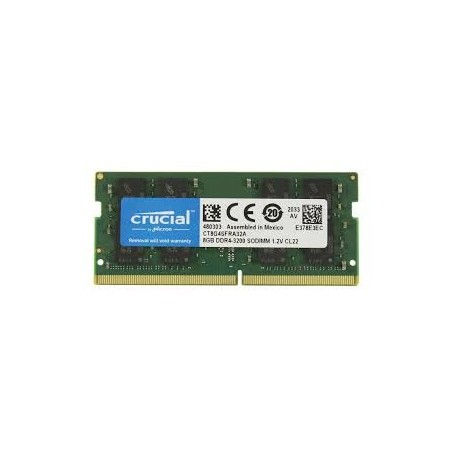 Mémoire Crucial - DDR4 - module - 32 Go -SO DIMM 288 broches - 3200 MHz  pour PORTABLE
