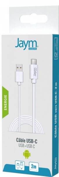 CABLE USB TYPE-C 2M ANDROID SYNCHRO CHARGEUR Rapide[USB TYPE-C 2M